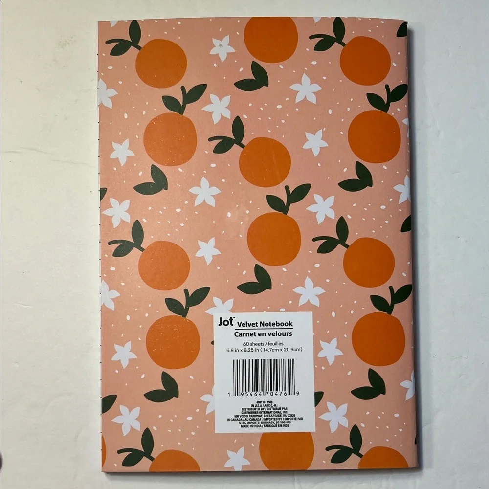 Orange and White Decorative Notebook NWT